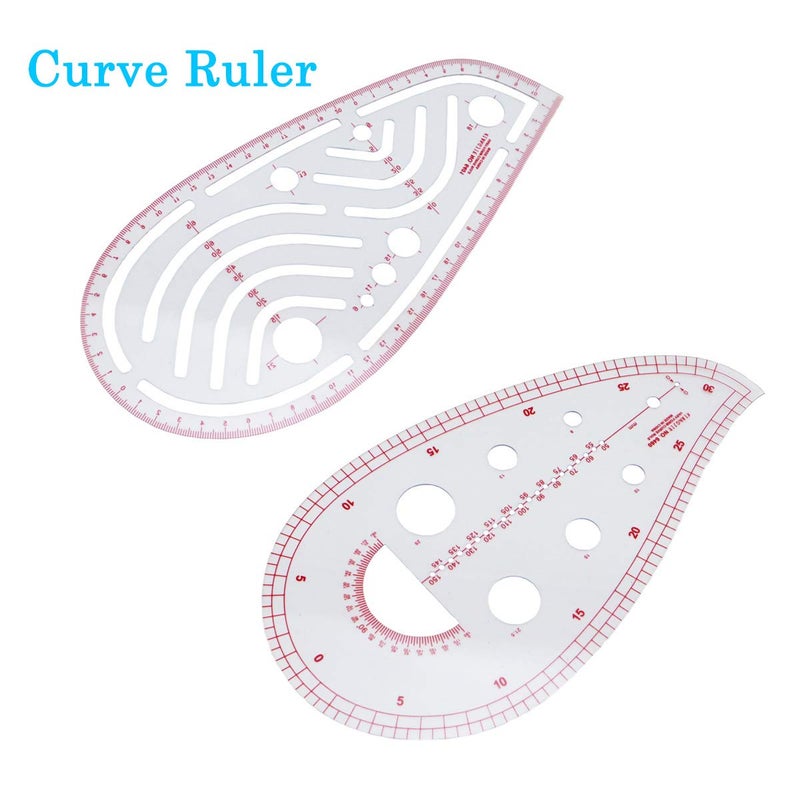 FIEIJ French Metric Ruler, 9 Styles Sew Curve Metric Shaped Ruler Measure Dressmaking Drawing Drafting Measure Template DIY Sewing Ruler Set Perfect for Designers, Pattern Maker and Tailors - Image 4